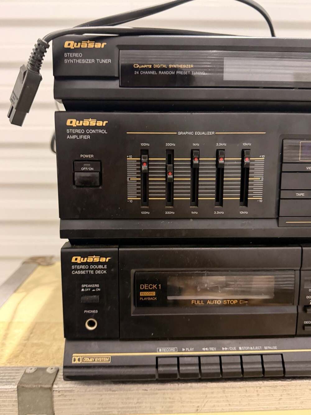 Quasar Vintage Stereo Component System Synthesizer, Amplifier, Cassette-UNTESTED